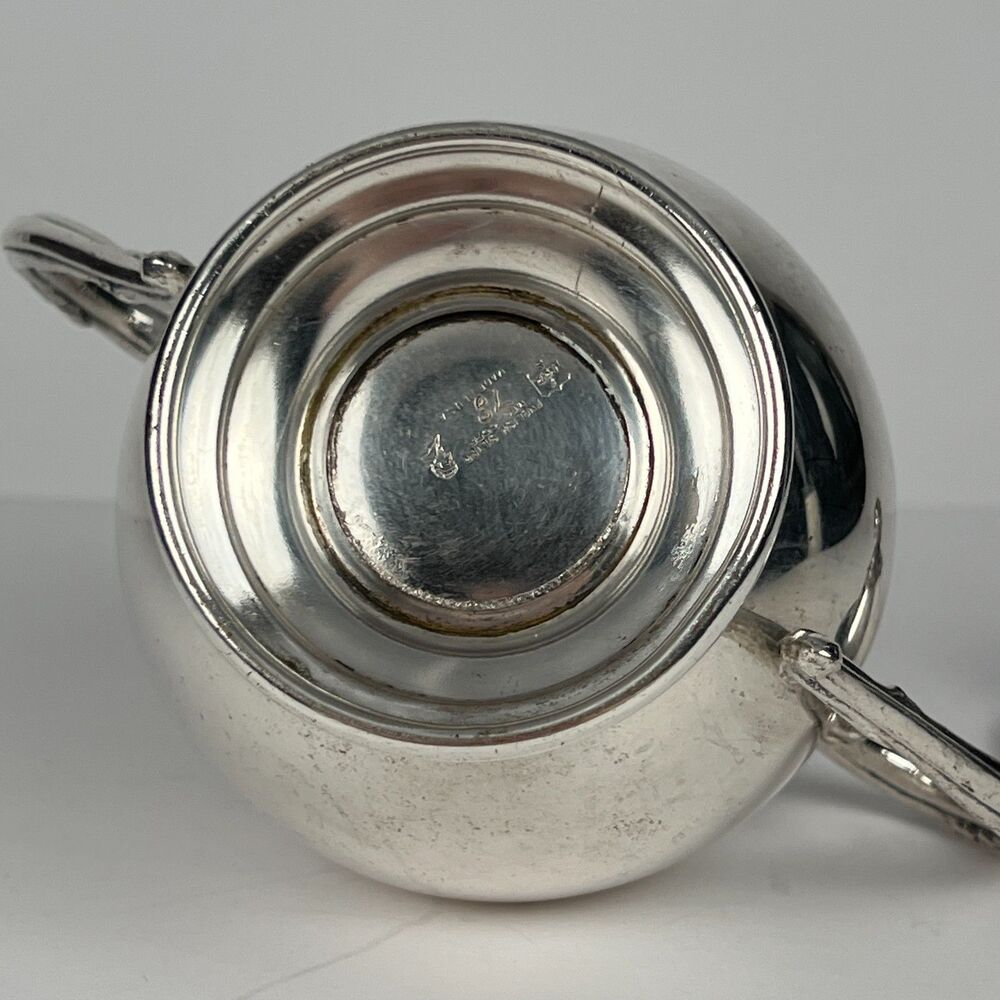 Vintage English Silver Mfg Corp Lidded Sugar Bowl Silverplate Pattern 78 USA - Picture 5 of 12